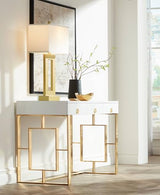 360 Lighting Marshall Modern Glam Luxury Table Lamp 30" Tall Gold Metal Open Base Oatmeal Rectangular Shade Decor for Living Room Bedroom House Bedside Nightstand Home Office Entryway 360 Lighting