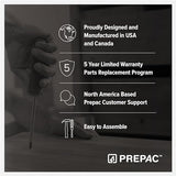 Prepac Farmhouse Washed White Hall Tree, Shoe Cabinet, Storage Cabinet with 12 Shoe Cubbies, 2 Boot Cubbies and 6 Double Coat Hooks 15.5" D x 60" W x 77" H Prepac