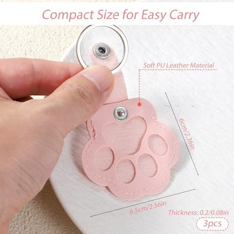 Hpmjz 3 Pcs Dog Hair Collector Keychains Paw Print Keychain Pet Memorial Gifts Cute Leather Hair Keepsake Keyring Pet Fur Storage Keychain for Collecting Bag Purse Paw Charm Key Holder Christmas Hpmjz