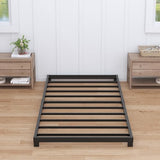 Nailsong 3 Inch Twin Bed Frames Low Profile, Twin Platform Bed Frame No Box Spring Needed, Heavy Duty Metal, Easy Assembly, Black Nailsong