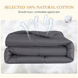 YOUR MOON Luxurious All Season Wool Comforter Queen Size, 100% Natural Australian Duvet Insert, Noiseless Cotton Cover, Medium Weight (Dark Gray) YOUR MOON
