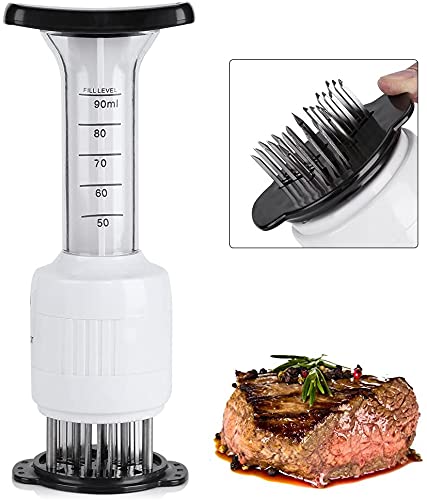 GOTOTOP Meat Marinade Tenderizer Needle Injector Steaks Flavor Syringe Cook Kitchen Tool Meat Tenderizer 2.64 x 2.64 x 8.86inch GOTOTOP