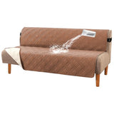 H.VERSAILTEX 100% Waterproof Futon Cover Reversible Futon Slipcover Armless Sofa Slipcover Furniture Protector Seat Width Up to 70" Washable with Adjustable Elastic Strap Anti-Slip, Terracotta/Beige H.VERSAILTEX