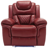 ERYE Manual Recliner Chair with LED Light Strip for Living Room, Bedroom, Manual Reclining Home Theater Seating Armchair, Faux Leather Tufted