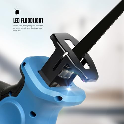G LAXIA Reciprocating Saw, 20V Cordless Reciprocating Saw with 4.0Ah Battery, Tool-Free Blade Change, 3Pcs Blades for Wood, Soft Metal, PVC Pipe Cutting G LAXIA