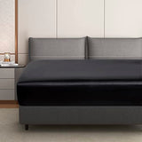 HommxJF Silk Satin Black Full Fitted Sheet, Deep Pocket Fitted Sheet Only, Breathable, Non- Fading, Fully Elasticized Bed Sheets Sold Separately HommxJF
