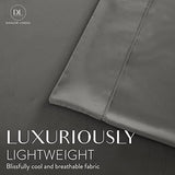 Danjor Linens Bed Sheet Set King Size for Hot Sleepers, Hotel Premium Sheets with 4 Pillowcases, Lightweight Brushed Microfiber Deep Pockets, Breathable Cooling 6 Piece Bedding Sets, Gray Danjor Linens