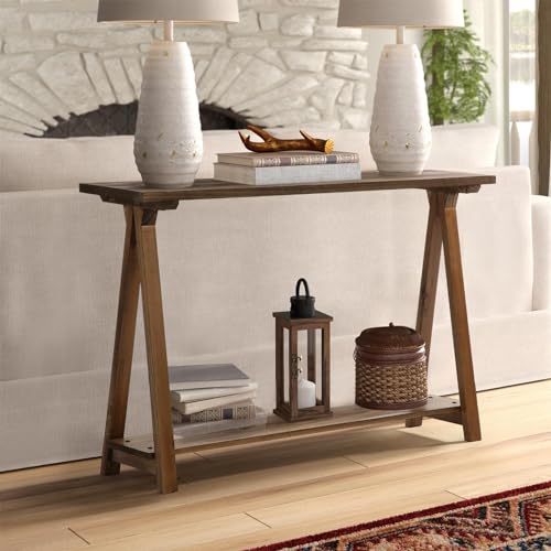 HOKYHOKY Solid Wood Console Tables - 43.3" Pinewood Farmhouse Rustic Hallway Table, Foyer Tables Living Room, Solid Firwood Sofa Table for Entryway, HOKYHOKY