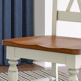 Home Styles Monarch Double X-back White and Oak Dining Chairs, with Solid Hardwood Construction, Turned Legs, and Distressed Oak Finish, Set of Two homestyles