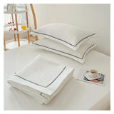 YUSIWOAL Korean Bubble Yarn Summer Blanket Compatible with Double Bed Breathable Thin Comforter Set Machine Washable Quilt 3 Pcs Set or Single Quilts,Summer Duvet Cover sets(Bianco,150x200cm) YUSIWOAL