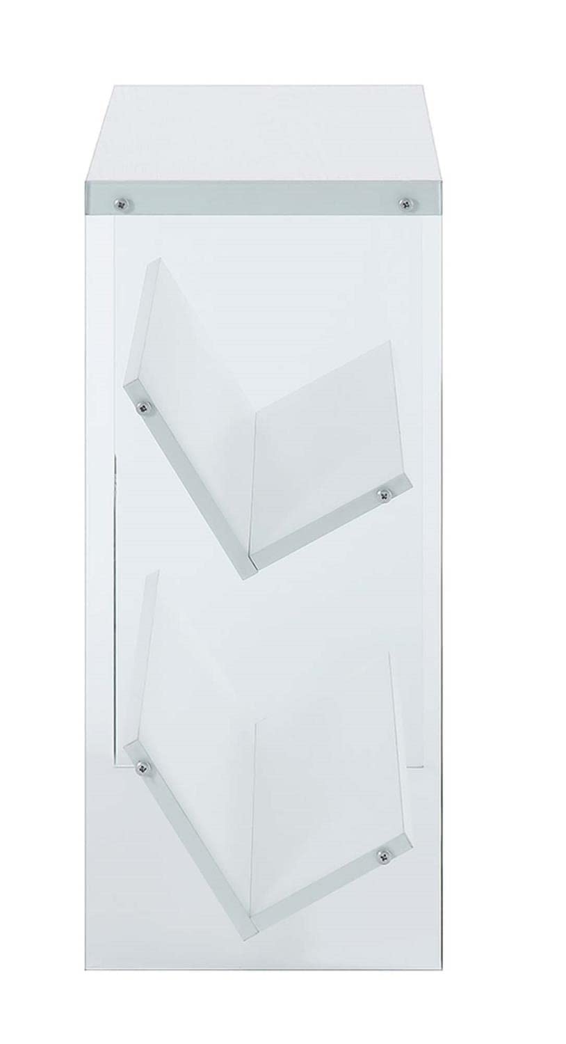 Convenience Concepts Soho Bookcase, White / Glass Convenience Concepts