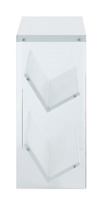 Convenience Concepts Soho Bookcase, White / Glass Convenience Concepts