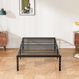 RRG 18 Inch Twin Bed Frames, Single Bed, Heavy Duty Metal Platform with Tool Free Setup, Easy Assembly, Noise Free, Non Slip Black Bed Frame Twin Size RRG