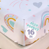Homilay Full Sheet Set Kids - Rainbow 4 Pieces Soft Microfiber Cartoon Style Bedsheets for Boys Girls Teens, Oeko TEX, Breathable Deep Pocket Sheets(Rainbow) Homilay