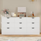 HAUOMS 9 Drawer Dresser for Bedroom, Large Black Chest of Drawers for Bedroom,Long Modern Dressers with Drawers for Living Room, Hallway HAUOMS