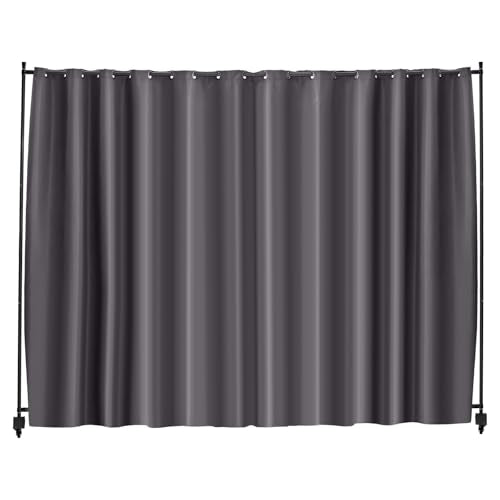VEVOR Room Divider, Portable Panel Room Divider with Wheels Curtain Divider Stand, Freestanding Room Divider Privacy Screen for Office, Bedroom, Dining Room, Study, Gray VEVOR
