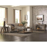 Brookside 52 in. Wide Console/Media Table, Industrial Design, Concrete-Coated Top, Solid Wood Base and Shelf, Functional Living Room Accent pc, Ideal for 32 in. TVs, 30 in. W x 15 in. D x 29 in. H Alaterre Furniture