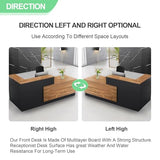 Minimalist Modern Reception Desk - Front Desk Reception Counter for Hotel, Clothing Store Cashier, L-Shaped Office Checkout, Contemporary Receptionist Station (A,Left 71in) ZGTYYSDZ