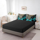Erosebridal Cheetah King Size Comforter Set - Bedding Set King 7 Pieces,Turquoise Teal Rose Bed in a Bag Leopard Print African Animals Big Cat Bed Set with Comforter,Sheets,Pillowcases & Shams Erosebridal