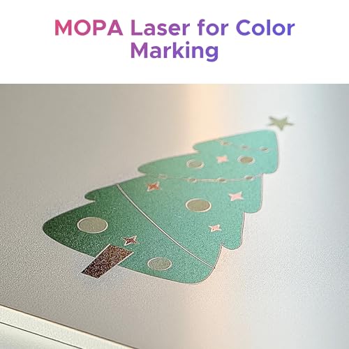 OMTech Autofocus 60W MOPA Fiber Laser Marking Machine with Rotary Axis, Fiber Laser Engraver for Metal Color Marking, 6" x 6" Workbed Fiber Laser Cutter with EzCad, 100,000 hr. Life OMTech