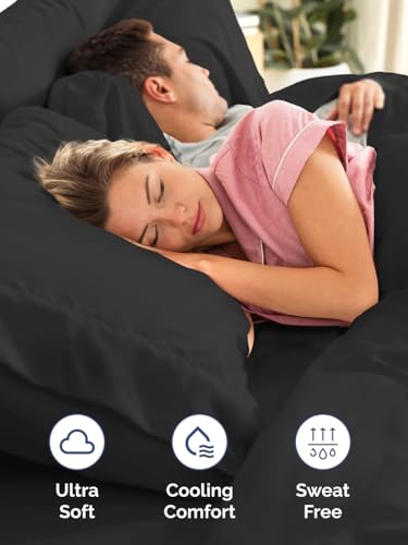 Extra Deep King Sheet Set - 6 Piece Breathable and Cooling Sheets - Hotel Luxury Bedding for Women, Men, Kids & Teens - Easy & Secure Fit - Soft, Wrinkle Free and Comfy - Extra Deep Pockets - Black CGK Unlimited
