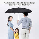 Travel Umbrella 54Inch, Windproof Umbrella,Rain Umbrellas，Large Umbrella,Strong and Portable，Golf 210T Vented for Men and Women，Wooden Handle by Pattecor(Black) Nothers