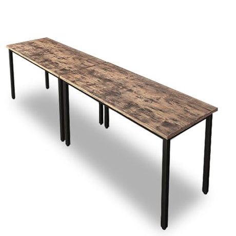 Bonzy Home Conference Tables 8ft Office Computer Desk for Meeting Room Study Writing Printer Podcast Table for 4-8 People Rustic Brown 2PCS 94.4"x23.6"x29.5" Bonzy Home