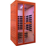 Sauna, Far Infrared Saunas for Home Room 1550W/110V Indoor Sauna for Single Person Okoume Wood Sauna Spacious 1 - 2 Person Low EMF Dry Sauna with Speakers/Air Hole and Color Lighting 39.4*35.4*74.8 IN HOSAUNA