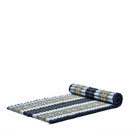 Leewadee - Foldable Floor Mattress - Japanese Roll Up Futon -Trifold Tatami Mat- Guest Floor Bed - Camping Mattress - Thai Massage Mat, Kapok Filled, 75 x 39 inches, Blue Leewadee