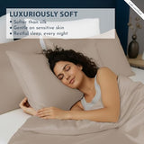 Linenwalas Duvet Cover Set King Size - Viscose Derived from Bamboo Soft, Breathable, Light Weight, Cooling Comforter Cover with Zipper Closure and Corner Ties (King, Taupe) Linenwalas