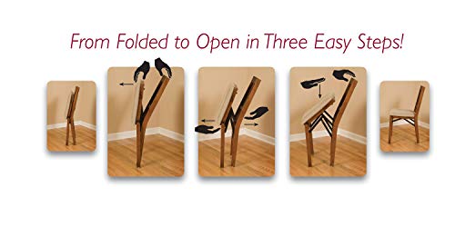 MECO STAKMORE Parson’s Folding Chair Espresso Finish, 20.25D x 17.5W x 33.875H in (Set of 2) MECO