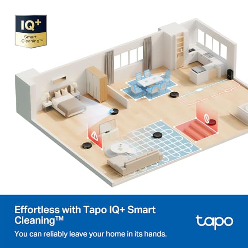 Tapo LiDAR Smart Navigation Robot Vacuum and Mop with Self-Emptying Dock, 5300Pa Max, 97%+ Dust Pickup Rate, Customizable Cleaning, Self-Charging, Compatible with Alexa & Google Home, RV30 Max Plus Tapo