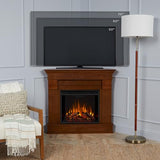 Real Flame Chateau 41" Corner Electric Fireplace with Mantel for Living Room or Bedroom, Replaceable Fireplace Insert Heater, Realistic Log and Flame Effect, Remote Control, Timer. Real Flame