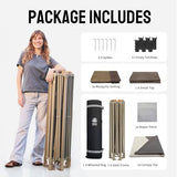 CROWN SHADES 13x13 Pop Up Gazebo with Mosquito Nettings, Patented Center Lock 6-Sided Portable Gazebo, 300D Silver-Coated Fabric UV Resistant, Pop Up Canopy Tent for Patio, Party, Beige&Coffee CROWN SHADES