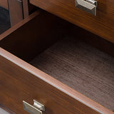 SIMPLIHOME Artisan Solid Pine Wood 54 inch Contemporary Sideboard Buffet Credenza in Russet Brown features 2 Doors, 6 Drawers and 2 Cabinets with Large storage spaces SIMPLIHOME