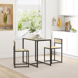HOMCOM 3-Piece Industrial Dining Table Set for 2, Kitchen Table and Chairs, Dining Room Sets for Small Spaces, Oak HOMCOM