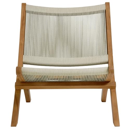 Modway Vienna Outdoor Patio Teak Wood Folding Lounge Chair in Natural Natural
