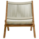 Modway Vienna Outdoor Patio Teak Wood Folding Lounge Chair in Natural Natural