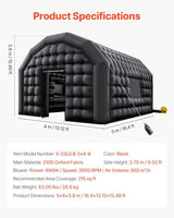 VEVOR Inflatable Nightclub, 16.4 x 13.1 x 12.5 ft Inflatable Party Tent with 680W Blower & Sandbag, Ventilated Blow up Night Club with 2 Windows, Air Cube House for Event Birthday Wedding Party VEVOR