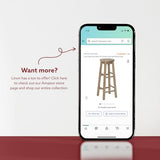 Linon Zeke Grey Wash 24" Counter Stool with Round Seat Linon