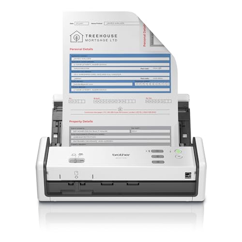 Brother ADS-1300 Compact Desktop Scanner | Scan Speeds of Up to 30ppm | Single Pass Double-Sided Scanning Brother