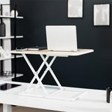 VIVO Ultra-Slim Single Top Height Adjustable Standing Desk Riser, Compact Sit Stand Desktop Converter for Monitor or Laptop, Light Wood, DESK-V001JF VIVO