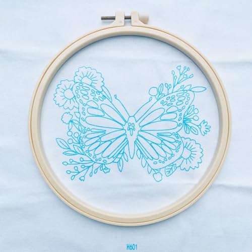Yutaohui Butterfly Embroidery Kit for Beginners & Adults – Complete Starter Kit with Hoop, Thread, Needles, and Pattern – Easy DIY Embroidery Craft for Relaxation & Gifts