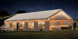 YITAHOME 20x33 ft Party Tent Heavy Duty Outdoor Wedding Event Shelters Upgraded Galvanized Canopy with Large White Roof, Removable PVC Sidewalls & 3 Storage Bags, White YITAHOME