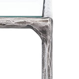 SAFAVIEH Couture Home Collection Jessa Silver Metal/Tempered Glass Top Entryway Living Room Rectangle Console Table (Fully Assembled) SAFAVIEH