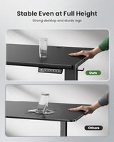 Marsail Standing Desk, Adjustable Heights,Stand Up Desk, 48x24 Inches Desktop Sit Stand Home Office Gaming Computer Desk with 4 Memory Presets, LED Light, Headphone Hook, Cable Organizer, Black Top Marsail
