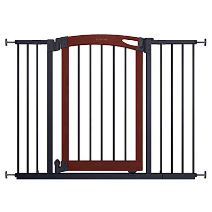 Summer Infant Essex Craft Safety Baby Gate,Solid Wood Cherry Stain Arched Doorway,Charcoal Gray Metal Frame-30” Tall, Fits Openings up to 28” to 42” Wide, Baby and Pet Gate for Doorways and S - WoodArtSupply