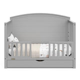 Graco Bellwood 5-in-1 Convertible Crib with Drawer (Pebble Gray) - GREENGUARD Gold Certified, Full-Size Storage Drawer, Converts to Toddler Bed and Full-Size Bed STORK CRAFT