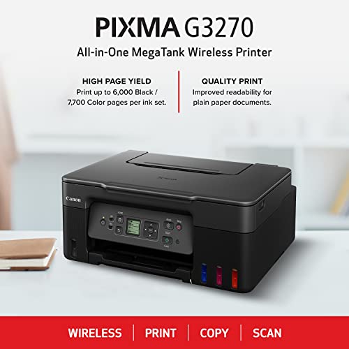 Canon MegaTank G3270 All-in-One Wireless Inkjet Printer. for Home Use, Print, Scan and Copy, Black Canon