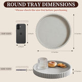 Decorative Tray for Coffee Table, Living Room, Side Table, 11" Gray Round Concrete Home Decor Serving Trays for Accent Table, Console Table Aftermat